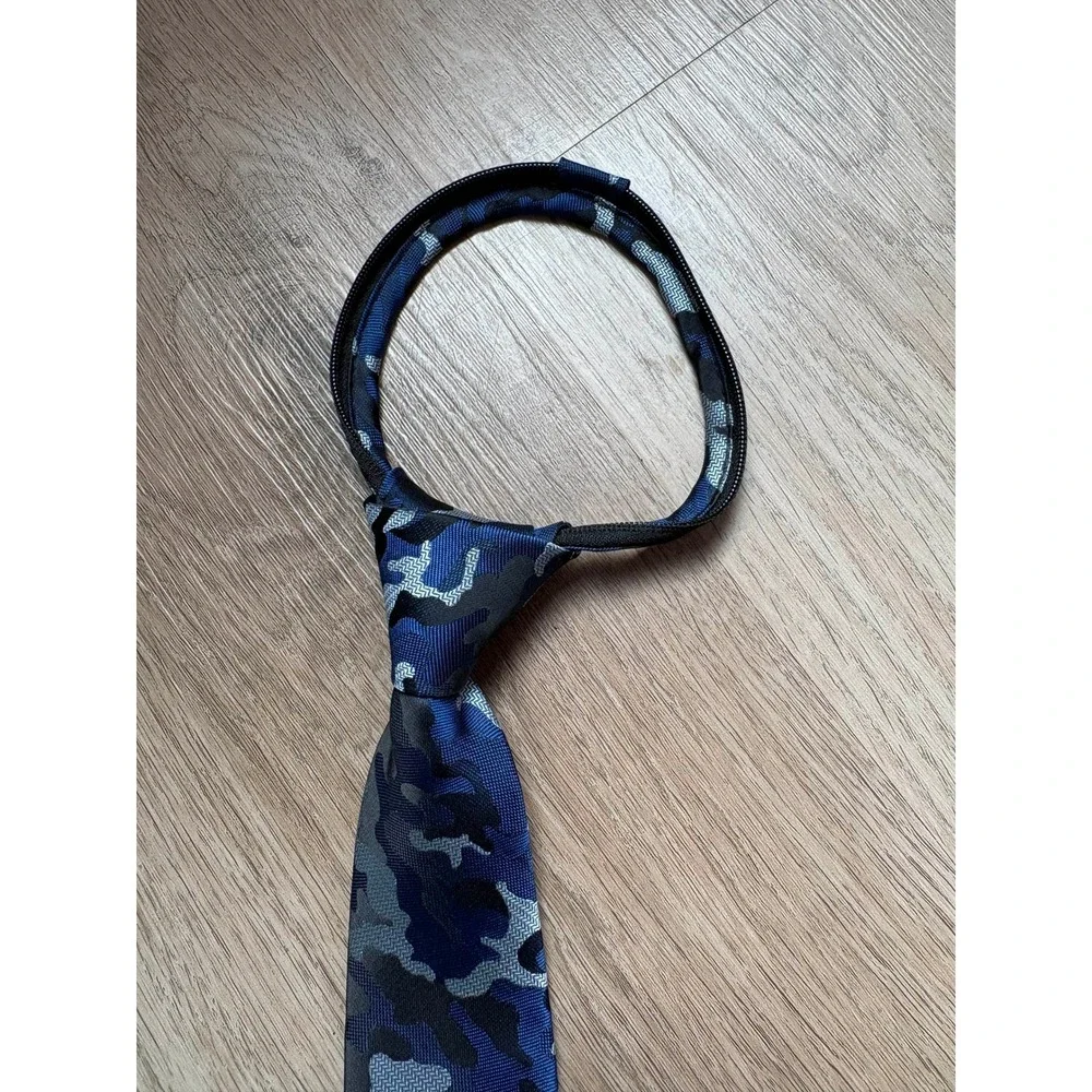 Littlest Prince Camo Zipper Tie 5-8Y Wedding Ring Bearer Church Formal Easter